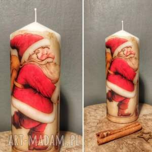 na święta upominek Świeca dekoracyjna 18 cm, mikołaj