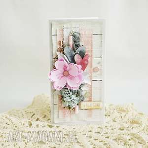 ręcznie zrobione scrapbooking kartki kartka ślubna - szary/róż