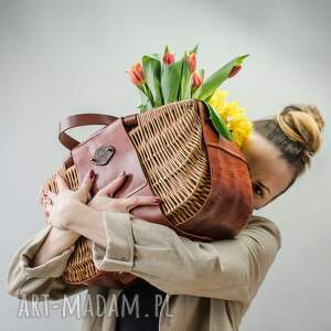 ladybuq art studio unikalna piękna wiklinowa torebka, ekskluzywny koszyk