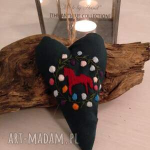 dekoracje zawieszka ozdobna z haftem styl skandynawski rustykalny, boże