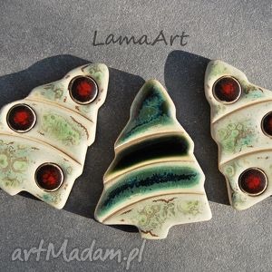 handmade pomysł na świąteczny prezent ceramiczne magnesy choineczki