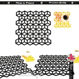handmade podkładki serwetki filcowe "geometric" 4 szt