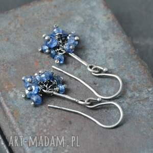 Kolczyki grona z kianitem, kianit, wiszące
