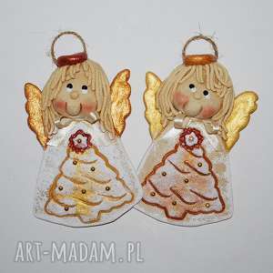 ręcznie zrobione pomysł na upominek świąteczny siostry choinki - aniołki