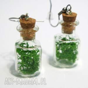yenoo kolczyki fiolki - mech, leśne niej prezent