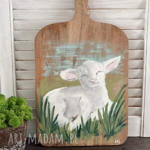 Prezent Szczęśliwa owieczka - cisza poranka Obraz na desce