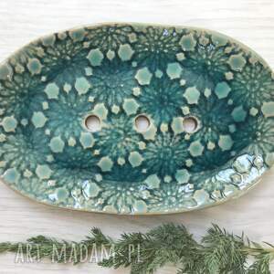 handmade ceramika mydelniczka koronkowa