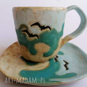 handmade ceramika komplet "a może nad morze - " 2
