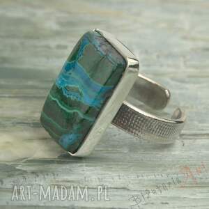 Regulowany pierścionek z chryzokolą