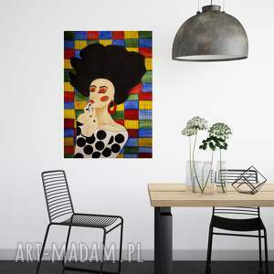 plakat 100x70 cm kolorowa kobieta, wydruk, postać, dekoracja, obraz
