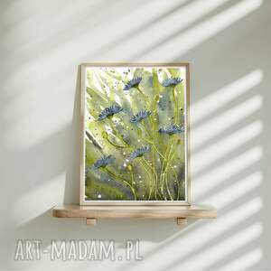 akwarela A5 chabry, łąka plakaty, kwiat