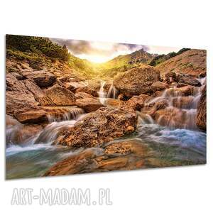 Obraz na płótnie Górski potok i wodospad w Tatrach 120x80 cm