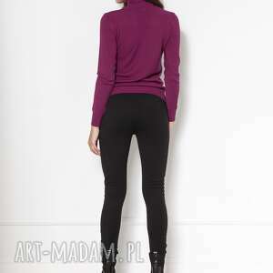 wysokiej jakości dzianinowy golf, swe130 bordo - Swetry