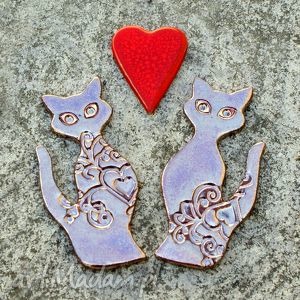 handmade ceramika zakochane koty