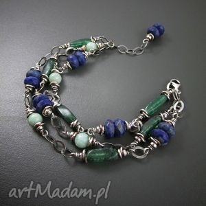 handmade bransoletka z lapis lazuli i awenturynu