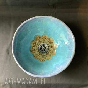 handmade ceramika ceramiczna umywalka blue sky