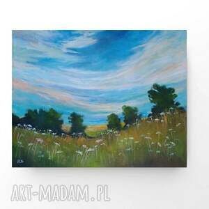 Obraz akrylowy 40x50 cm "Swobodna lekkość" - pejzaż łąka, gotowy do zawieszenia