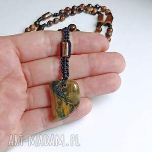 pietersyt z nellitem, tygrysie oko INTUICJA, ODWAGA, unikat