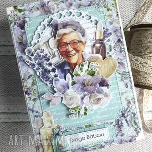 handmade scrapbooking kartki kartka na dzień babci z motywem lawendy