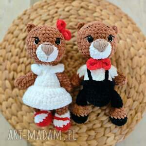 Prezent Szydełkowa Para Młoda Misie Nowożeńcy Pamiątka ślubna