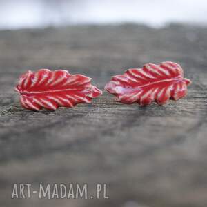 ceramiczne kolczyki elf z karmazynowej polany, na prezent