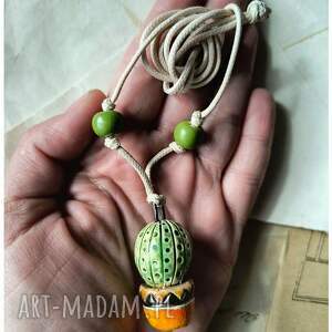 Kaktus wisiorek, ceramika, wisior, kwiat