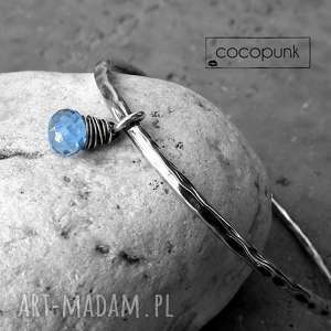  bransoleta - srebro i kwarc niebieski cocopunk - srebrna bransoletka, modna