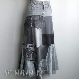 ręcznie wykonane spódnice jeansowa spódnica patchwork r. 42/44