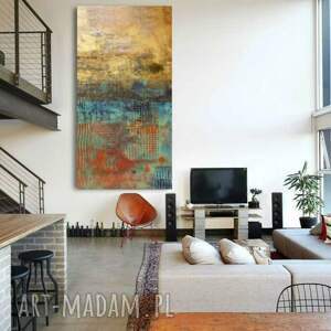 obraz na płótnie kontrast i złoto 80x160cm, duże obrazy