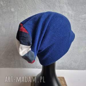 czapka turkusowa smerfetka na podszewce rozmiar uniwersalny szyta w pojedynczym