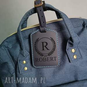 Zawieszka na walizkę do bagażu z grawerem skórzana Przywieszka