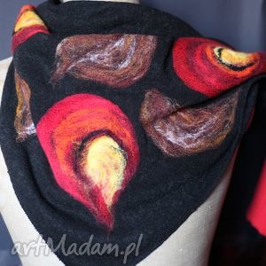 handmade chustki i apaszki chusta filcowana, wełną malowana