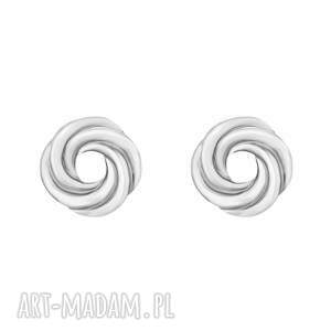 Srebrne kolczyki węzełki, sztyft