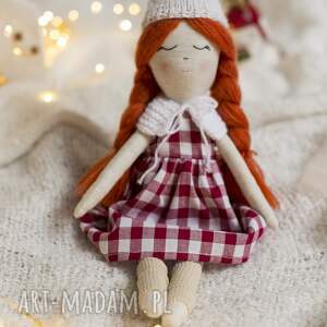 handmade pomysł na upominek lalka z włosami - wersja świąteczna