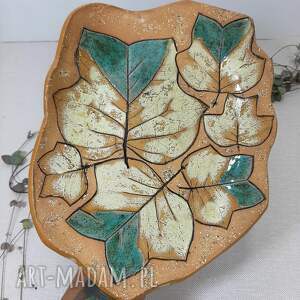 handmade ceramika ceramiczna misa - pater liść