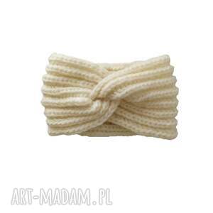 pomysł na upominek Opaska turban na głowę HANDMADE, ECRU