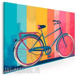 obraz do salonu - kolorowy rower miejski pop art 70x50 cm 108101 motyw