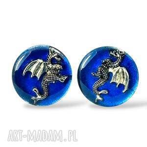 drobinyczasu spinki - smok blue do mankietów mężczyzny