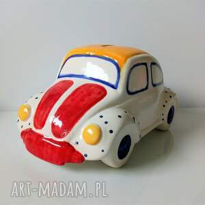 skarbonka ceramiczna handmade - garbus, vv beetle chłopca