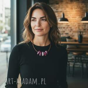 naszyjnik feboo tala cinco ceramika na rzemieniu, kolorowa ceramika