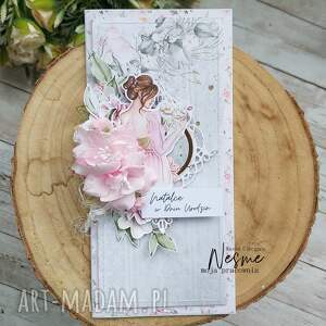 handmade scrapbooking kartki kartka urodzinowa różowa