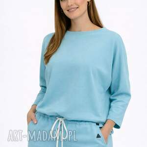 bluza - verona niebieski, bluzka damska, bawełniana