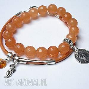 handmade duo - orange stones and leather