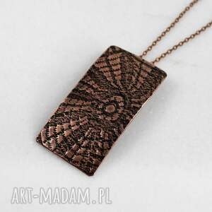 pajęczy - miedziany wisiorek 2504 08 ooak, prosty naszyjnik, miedziana