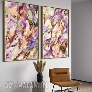 dyptyk obrazy 100x70 cm do salonu, abstrakcja