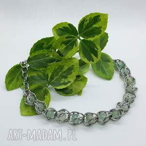 hand-made bransoletka chainmaille z fluorytem