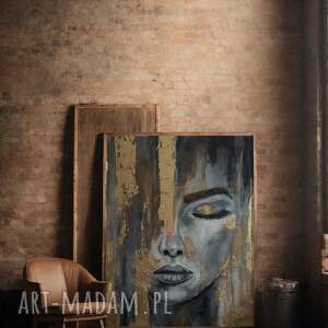 Prezent Abstrakcja Kobieta ZŁOTA Wielkoformatowy obraz autorski XXL