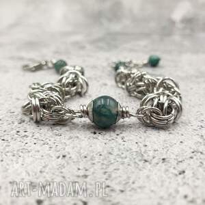 bransoletka chainmaille - agat mszysty 3, łańcuch