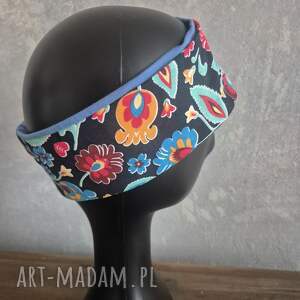 Kolorowa uniwersalna opaska Wiosenna na podszewce materiał dzianina