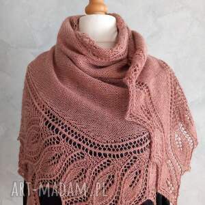 Prezent Piękna chusta semele ręcznie robiona na drutach